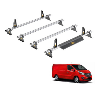 Van Guard Vauxhall Vivaro (2014-2019) Roof Rack 4 Aluminium Roof Bars With LoadstopsUltibar PlusVg315-4 from B&Q