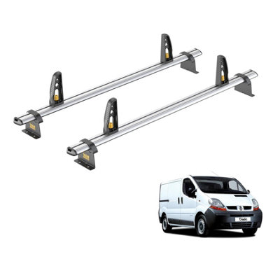 B&Q -  Renault Trafic (2001-2014) Roof Rack 2 Aluminium Roof Bars With LoadstopsUltibar PlusVg255-2