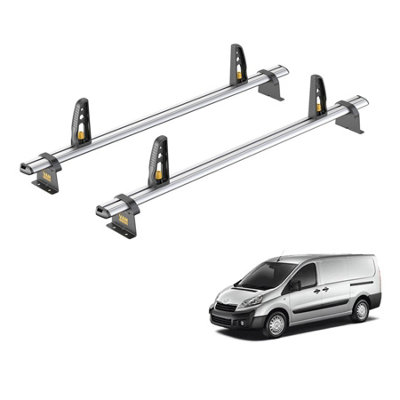 B&Q -  Peugeot Expert (2007-2016) Roof Rack 2 Aluminium Roof Bars With LoadstopsUltibar PlusVg248-2