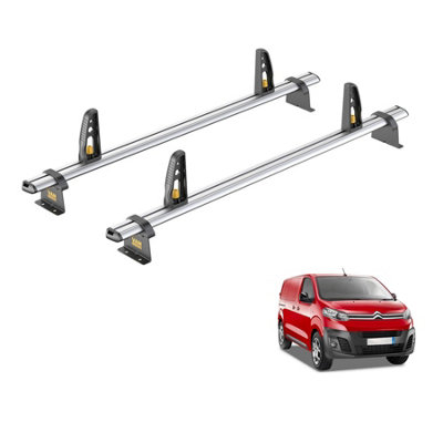 B&Q -  Peugeot Expert (2016+) Roof Rack 2 Aluminium Roof Bars With LoadstopsUltibar PlusVg334-2