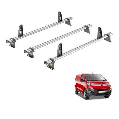 B&Q -  Peugeot Expert (2016+) Roof Rack 3 Aluminium Roof Bars With LoadstopsUltibar PlusVg333-3