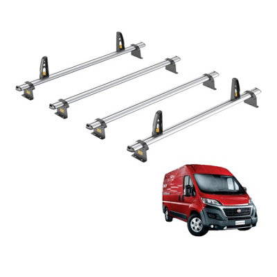 B&Q -  Fiat Ducato (2006+) Roof Rack 4 Aluminium Roof Bars With LoadstopsUltibar PlusVg245-4