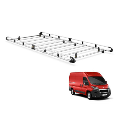 B&Q - Peugeot Boxer Roof Rack (2006+) L4H2 Models Aluminium  Ultirack
