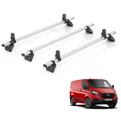 B&Q -  Roof Rack For Ford Transit Custom (2013+) 3X Aluminium Roof Bars (Only Suitable For Standard (H1) Roof) Kammbar Pro Tb3Pr