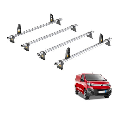 B&Q -  Peugeot Expert (2016+) Roof Rack 4 Aluminium Roof Bars With LoadstopsUltibar PlusVg335-4-L3