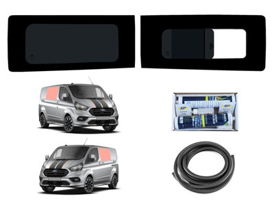 Van Demon Left Fixed Right Opening Dark Tint Windows Fitting Kit Ford Transit Custom