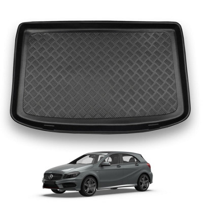 B&Q -  Mercedes A-Class (2013-2018) (W176) Boot Liner Tailored Boot Protector Waterproof Raised Edges Accessory Dog Pet Friendly