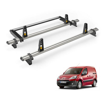B&Q -  Citroen Berlingo (2008-2018) Roof Rack 2 Aluminium Roof BarsRear Ladder Roller With LoadstopsUltibar Plus