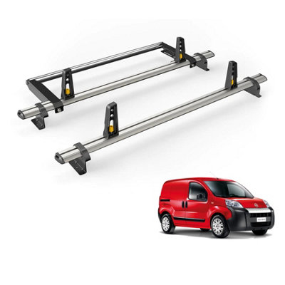 B&Q -  Fiat Fiorino (2008+) Roof Rack 2 Aluminium Roof BarsRear Ladder Roller With LoadstopsUltibar PlusVg270-2/vgr-04