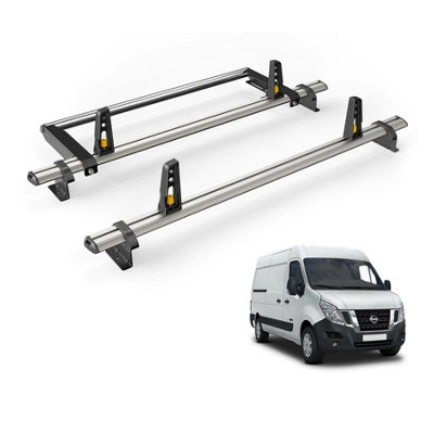 B&Q -  Nissan Nv400 (2010-2021) Roof Rack 2 Aluminium Roof BarsRear Ladder Roller With Loadstops Ultibar Plus Vg286-2/vgr-03