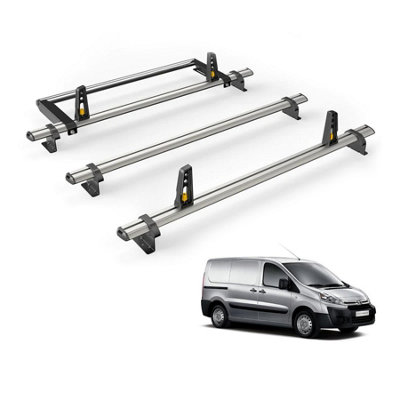 Van Guard Toyota Proace (2013-2016) Roof Rack 3 Aluminium Roof BarsRear Ladder Roller With LoadstopsUltibar Plus from B&Q