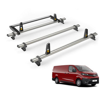Van Guard Toyota Proace (2016+) Roof Rack 3 Aluminium Roof BarsRear Ladder Roller With LoadstopsUltibar Plus from B&Q