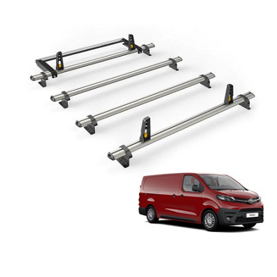 Van Guard Toyota Proace (2016+) Roof Rack 4 Aluminium Roof BarsRear Ladder Roller With LoadstopsUltibar Plus from B&Q
