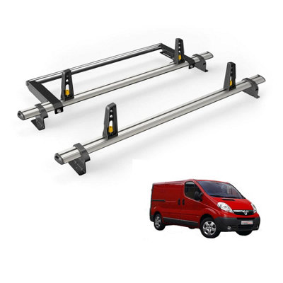 B&Q -  Vauxhall Vivaro (2001-2014) Roof Rack 2 Aluminium Roof BarsRear Ladder Roller With LoadstopsUltibar Plus