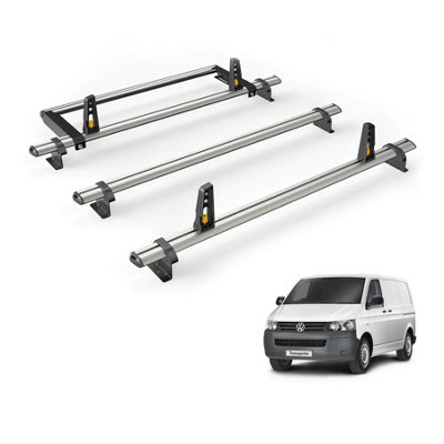 Van Guard Vw Transporter (2003-2015) Roof Rack 3 Aluminium Roof BarsRear Ladder Roller With LoadstopsUltibar Plus from B&Q