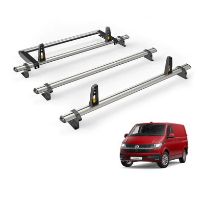 Van Guard Vw Transporter (2015+) Roof Rack 3 Aluminium Roof BarsRear Ladder Roller With LoadstopsUltibar Plus from B&Q