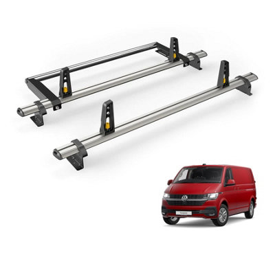 Van Guard Vw Transporter (2015-2022) Roof Rack 2 Aluminium Roof BarsRear Ladder Roller With LoadstopsUltibar Plus from B&Q