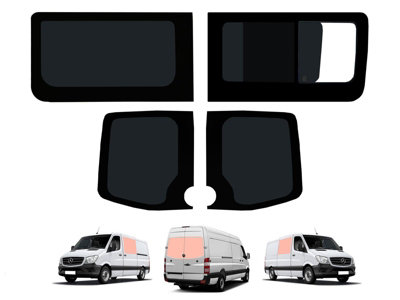 Van Demon Mercedes Sprinter (2006-2018) Fixed PassengerOpening DriverRear Door Windows from B&Q