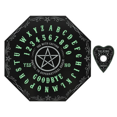 Glow in the Dark Octagon Spirit Board, Ouija Planchette Gothic Pentagram - Image 4