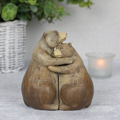 B&Q Bear Hug Couple Ornament With Mini Sentiment Card