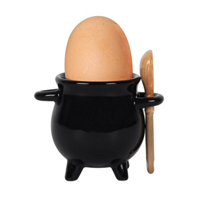 B&Q -  Cauldron Egg Cup With Broom Spoon
