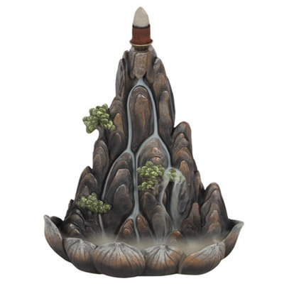 Elegant Bronze Mountain Backflow Incense Burner from B&Q