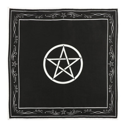 B&Q White 70X70cm Pentagram Altar Cloth Design
