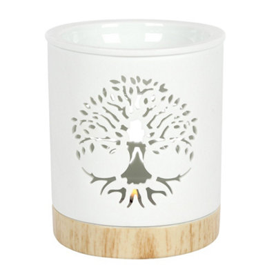 Something Different White Tree Of Life Cut Out Oil Burner from B&Q