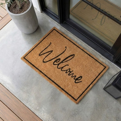 Garden Greatness Relice Welcome Coir Doormat Modern from B&Q