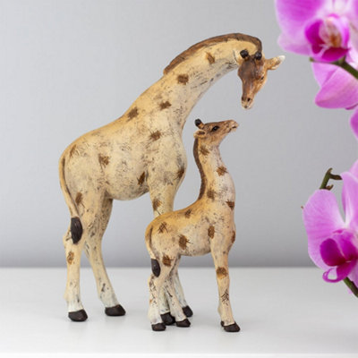 Giraffe Mother And Baby Ornament H14 Cm from B&Q
