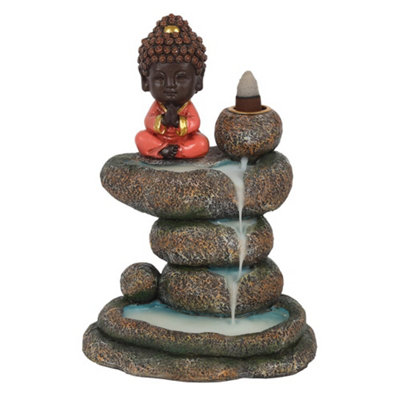Something Different Red Buddha And Rock Pond Backflow Incense Burner from B&Q