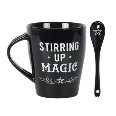  - Ceramic Mug And Spoon Halloween SetStirring Up Magic. (500Ml)