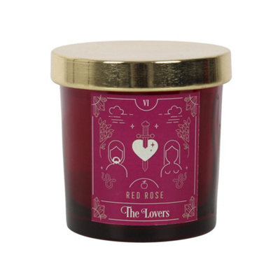 Something Different Red The Lovers Rose Tarot Candle Size 25