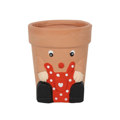 Terracotta Lady Plant Pot. Indoor Or Outdoor Use. Size Small (Dia) 11 Cm from B&Q