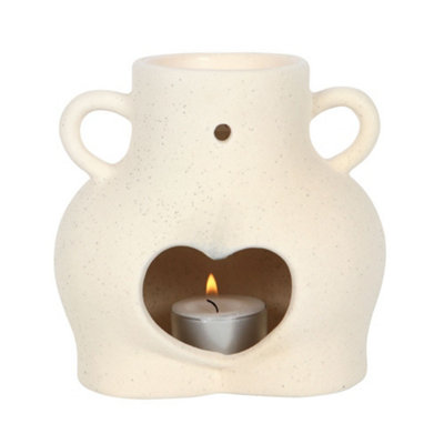Something Different Cream Speckle Bum Oil Burner For Aromatherapy