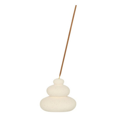 Something Different Cream Speckle Balancing Stones Incense Stick Holder from B&Q