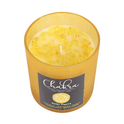 Solar Plexus Chakra Lemon Crystal Chip Candle from B&Q