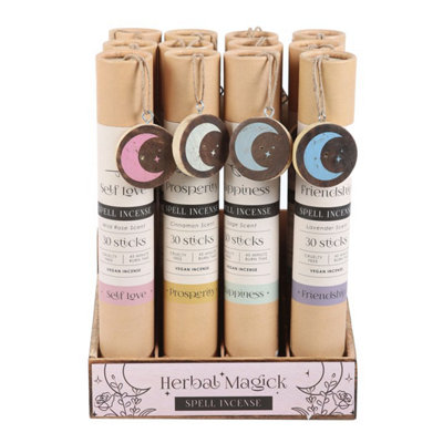 Set Of 12 Herbal Magick Spell Incense Sticks With Display from B&Q