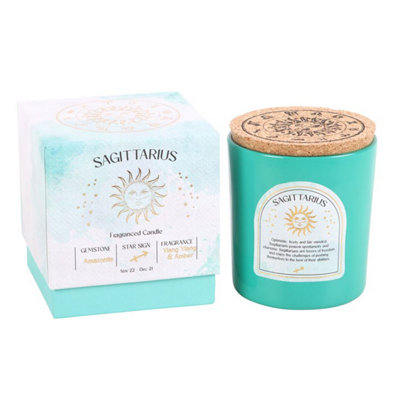 Sagittarius Ylang Ylang & Amber Gemstone Zodiac Candle from B&Q