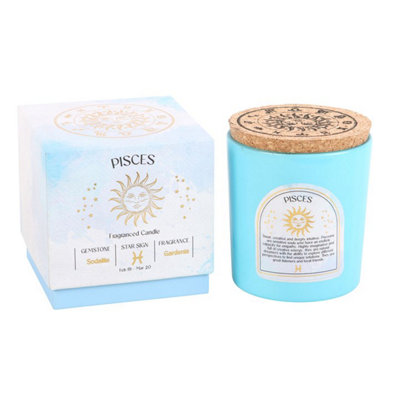Pisces Gardenia Gemstone Zodiac Candle from B&Q