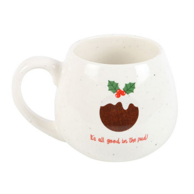 All Good In The Pud Rounded Christmas Mug from B&Q