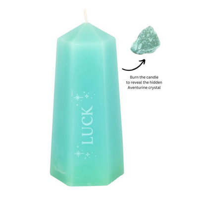 Luck Crystal Candle With Rough Green Aventurine from B&Q