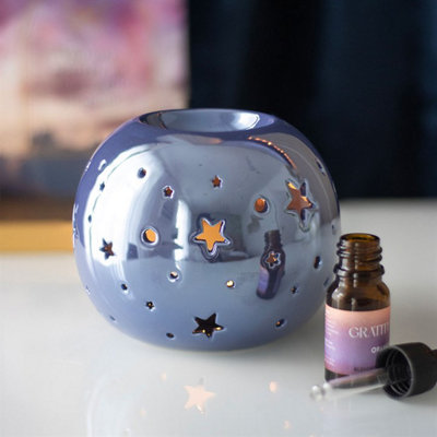 Something Different Purple Iridescent Star Oil Burner And Wax Warmer from B&Q