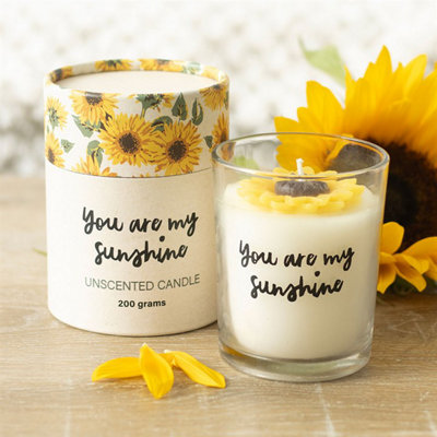 You Are My Sunshine Candle With 3D Sunflower from B&Q