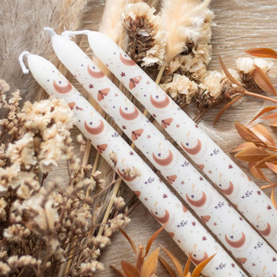 Set Of 3 Harvest Moon Taper Candles from B&Q