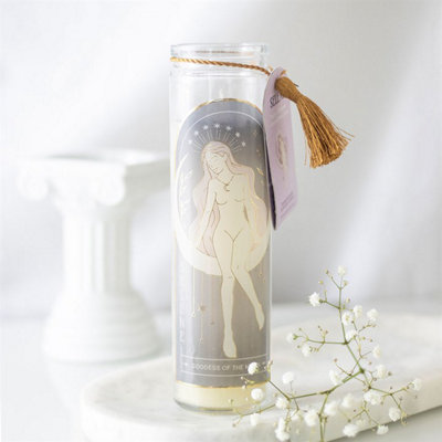 Selene Goddess Tube Candle With Amethyst Crystals from B&Q