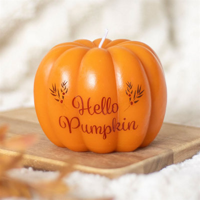 B&Q Hello Pumpkin Shaped Candle Home Decorative