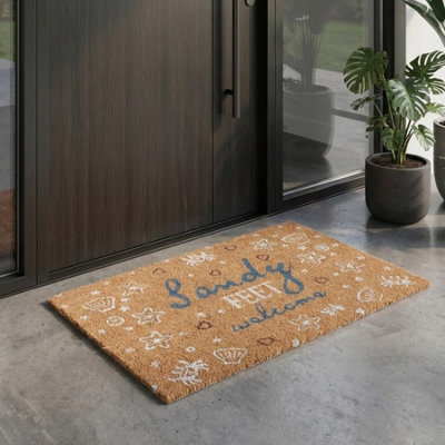 Garden Greatness Sandy Feet Welcome Coir Doormat from B&Q