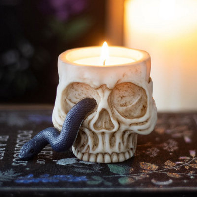Something Different Skull Tealight Holder With Snake from B&Q