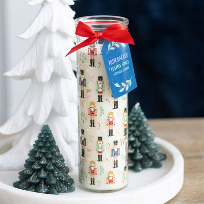 Nutcracker Print Festive Spice Tube Candle from B&Q